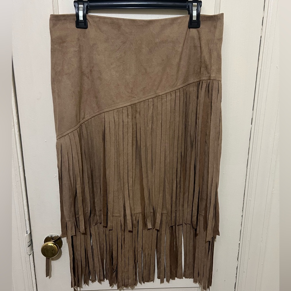 Cato Brown Asymmetrical Midi Skirt Resort Wear